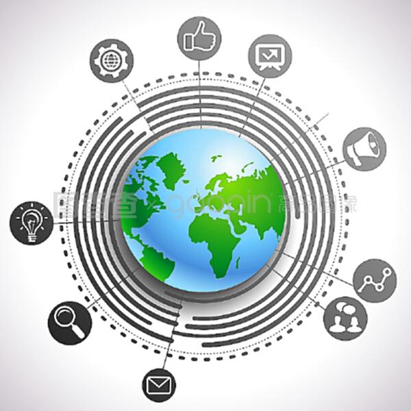 矢量互聯(lián)網(wǎng)營(yíng)銷 連接全球的數(shù)字商業(yè)藍(lán)圖